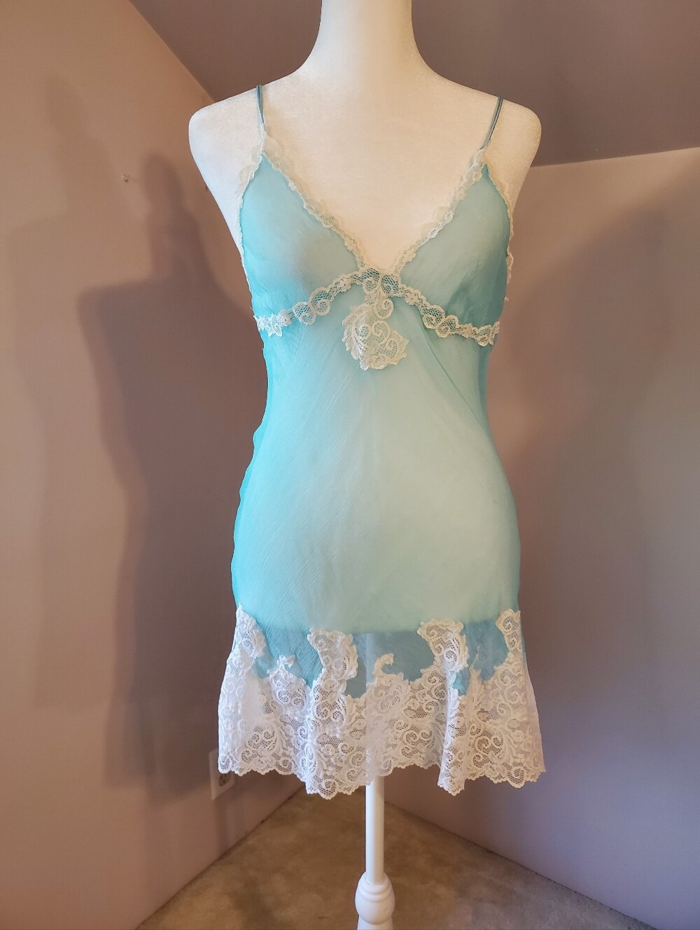 Mary Green Raw Silk Chemise Slip And Thong
